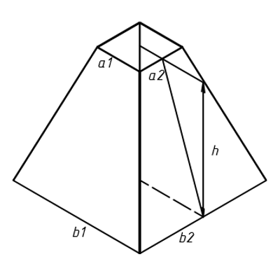 Усеченная пирамида AB - ab - h